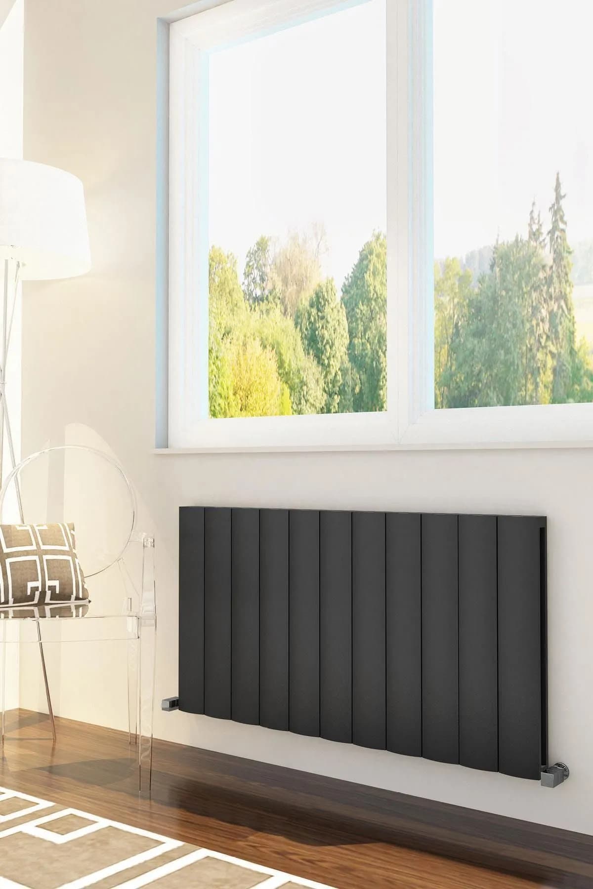 Simetrik Dizayn Radyatör Antrasit Alüminyum Yatay (Single) 600 X 1130 Mm — ürün görseli 1
