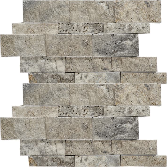 Silver Traverten Patlatma Mozaik 3×2,3/3,2/4,8×10 cm — ürün görseli 1