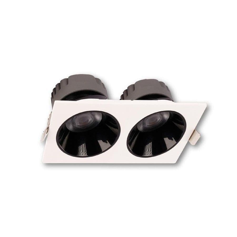 2×10 W 3000 K Siyah Reflektörlü Beyaz İkili LED Spot Sıva Altı — ürün görseli 1