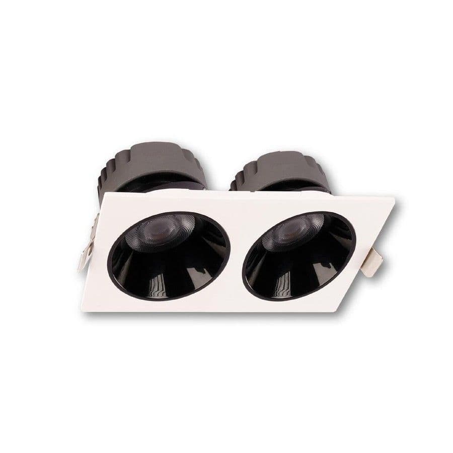 2×10 W 4000 K Doğal Beyaz Siyah Reflektörlü Beyaz İkili LED Spot Sıva Altı — ürün görseli 1