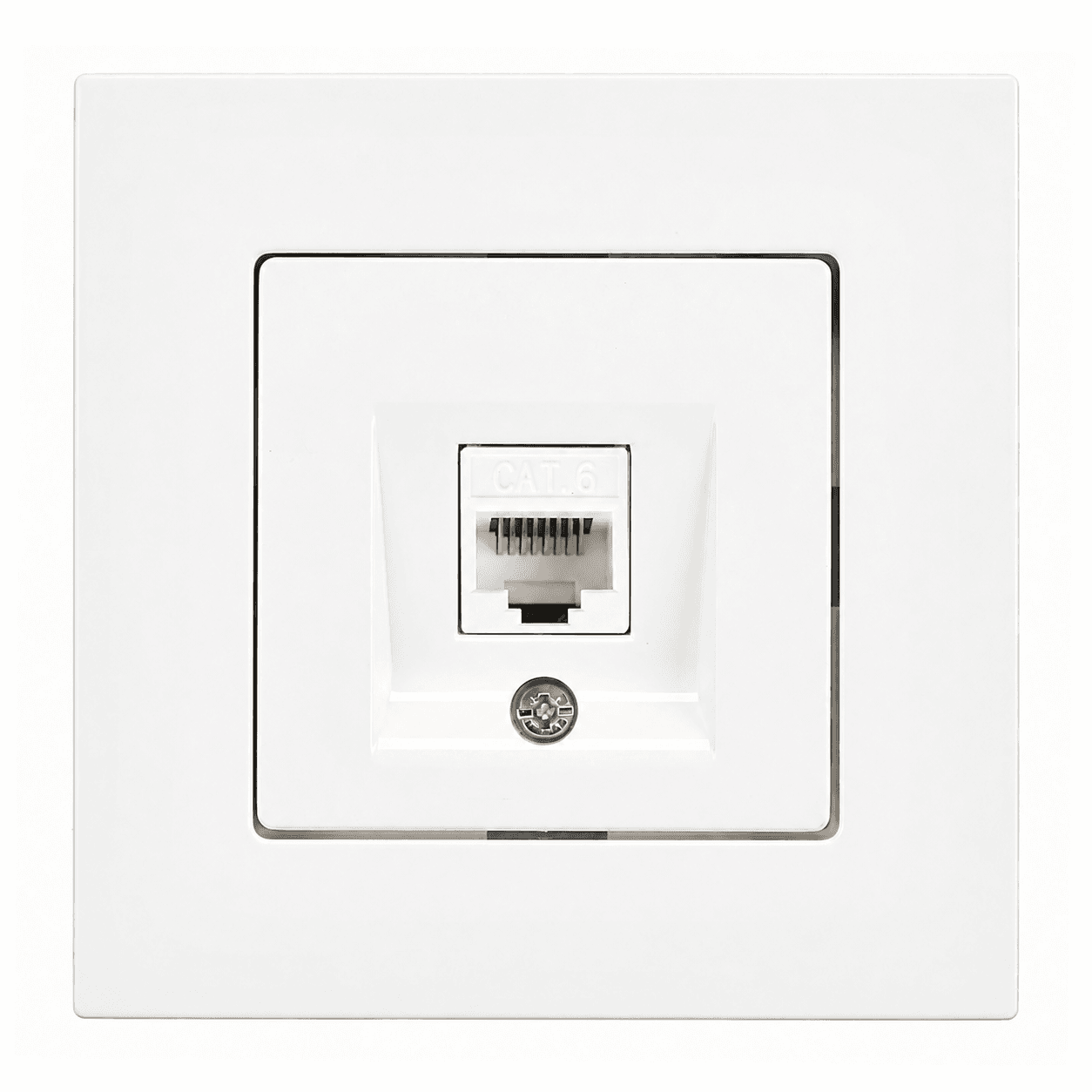 Beyaz Tekli RJ45 CAT6 Data Prizi – Çerçeveli — ürün görseli 1